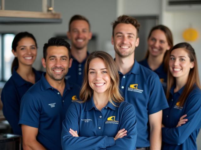 Kiri Solutionsのプロフェッショナルなチームが笑顔でポーズをとっています